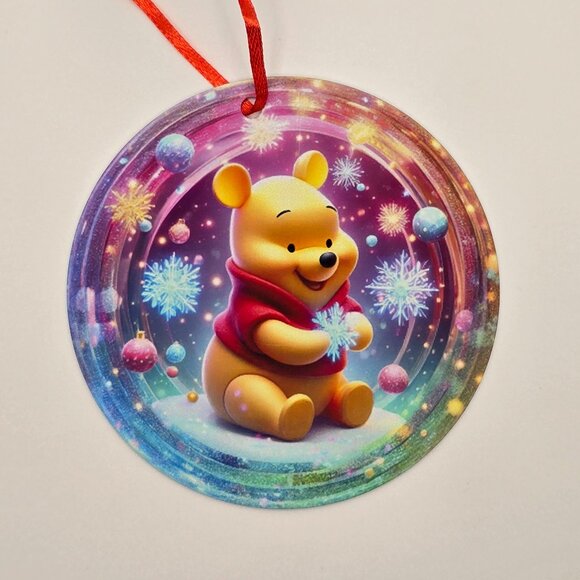 Winne The Pooh Christmas Metal Ornament - Picture 1 of 1